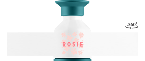 Dopper met naam en bloemen