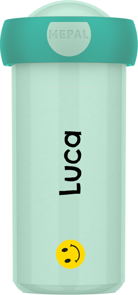 Mepal schoolbeker Campus met gele smiley en naam