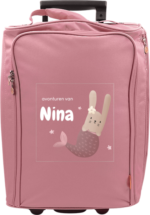 Reistrolley met naam en konijn in onderwaterthema