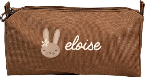 Lieve etui met naam en konijntje