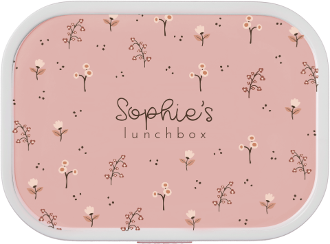 Mepal lunchbox Campus met naam en bloemetjes