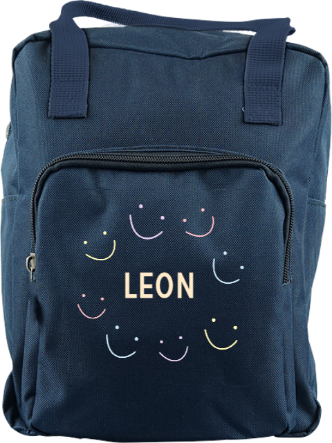 Vrolijke rugzak classic met smileys en naam