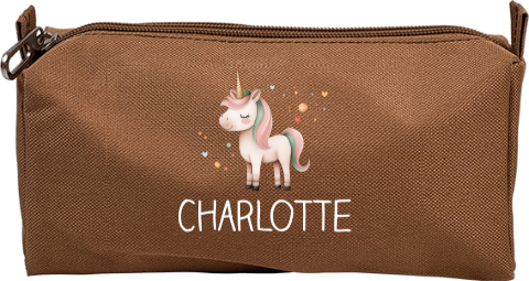 Prachtige etui met eenhoorn en naam