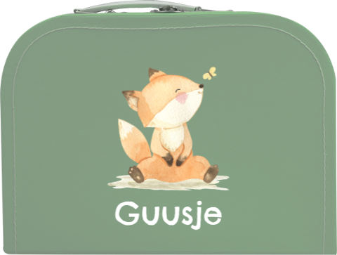 Speelgoedkoffertje met naam en vosje