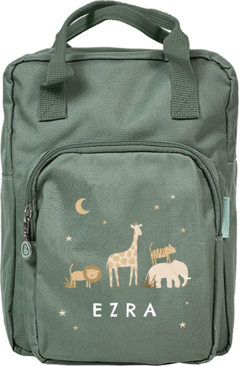 Rugzak classic met jungledieren, sterren en maan