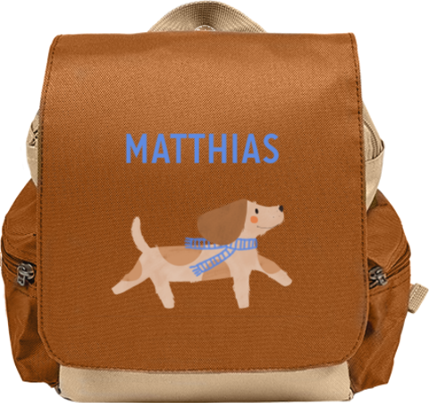 Lieve rugzak adventure met naam en hondje