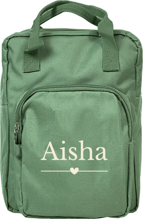 Rugtas Classic met naam en hartje