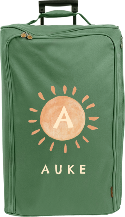 Reistrolley XL met naam, initiaal en zon