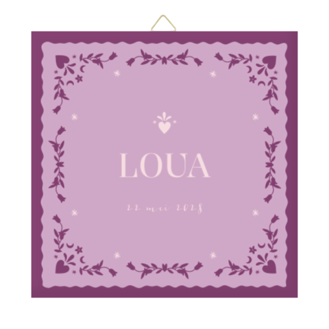 Hippe geboortetegel met leuk patroontje