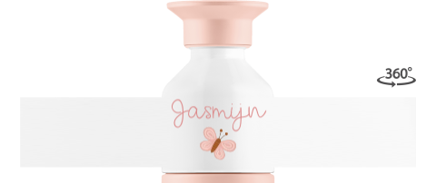 Dopper waterfles met naam en lief vlindertje