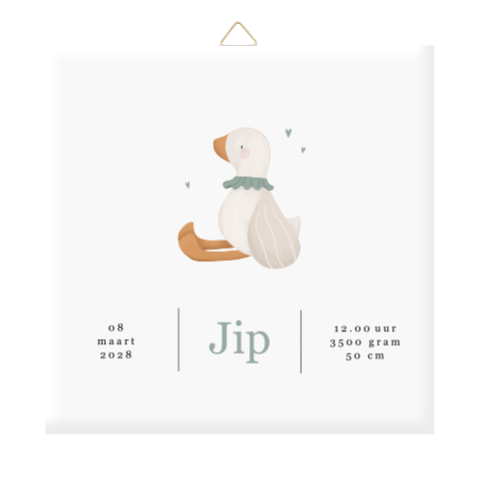 Lief geboortetegeltje met gansje