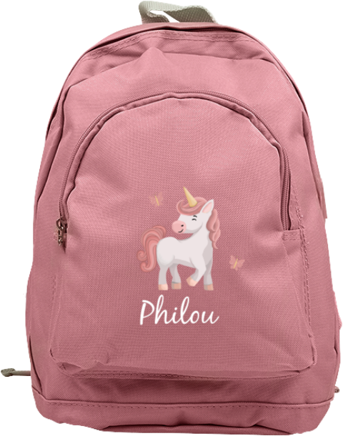 Rugzak Junior met eenhoorn, vlinders en naam