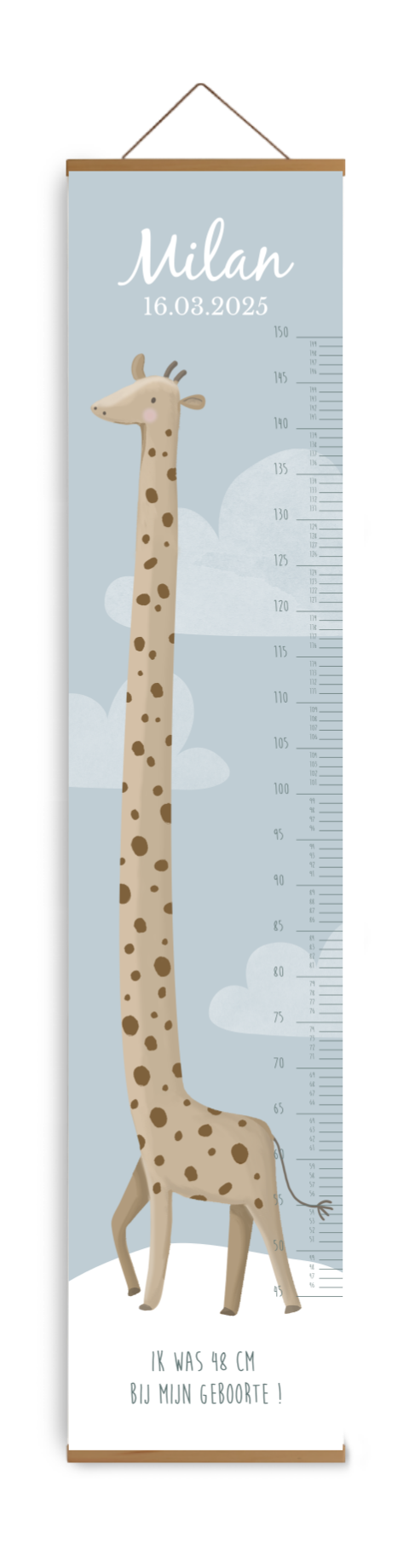 Vrolijke groeimeter met giraffe