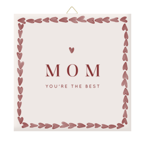 Moederdag tegeltje met hartjes patroon