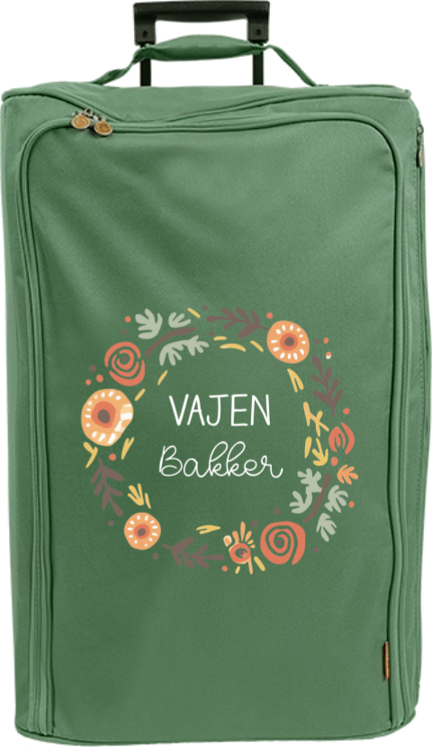 Reistrolley XL met naam en bloemencirkel