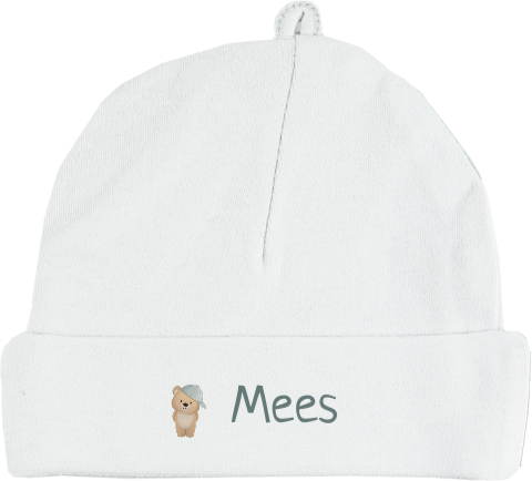 Lieve babymuts met beertje en naam