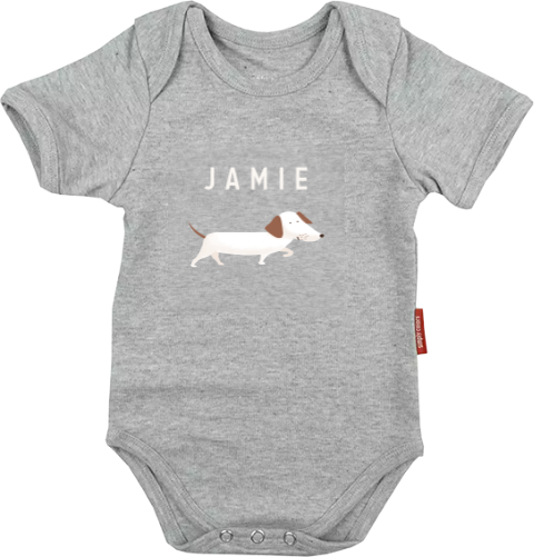 Rompertje met naam en teckel