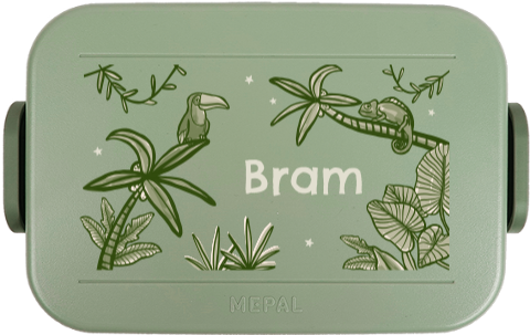 Mepal broodtrommel To Go met naam en junglethema