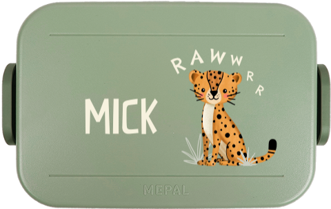 Mepal lunchbox To Go met naam en luipaard