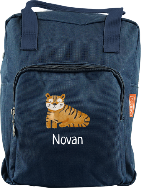 Stoere rugzak classic met tijger en naam