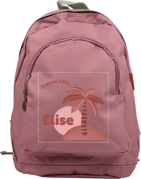 Rugtas junior met naam en palmboom