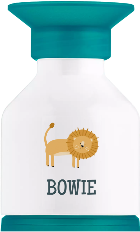 Dopper drinkfles met naam en vrolijke leeuw