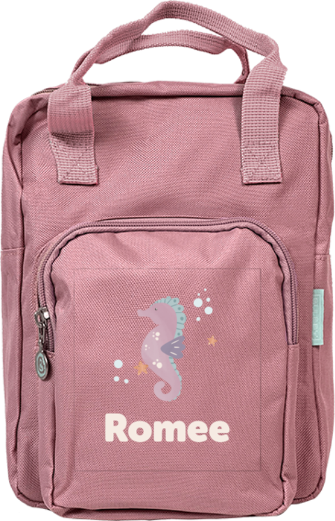 Rugtas Classic met naam en zeepaardje