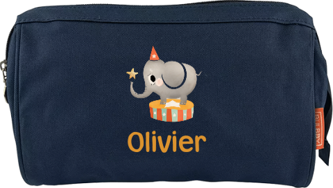 Toilettas met naam en circus olifant