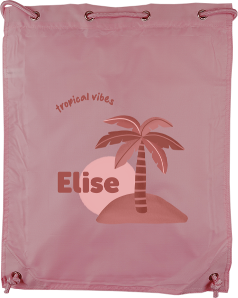 Gymtas tropical vibes met naam en palmboom