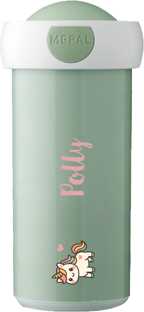 Mepal drinkbeker Campus met naam en kawaii eenhoorn