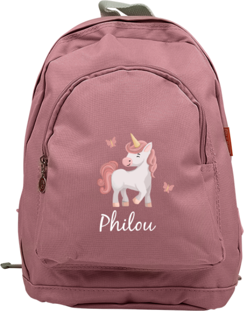 Rugzak Junior met eenhoorn, vlinders en naam
