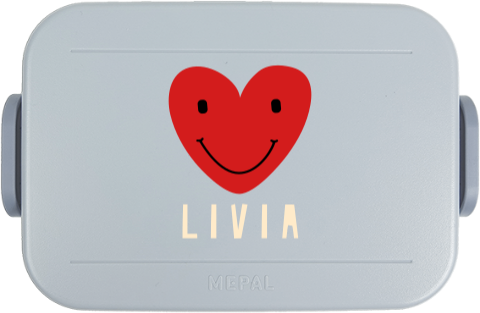 Mepal Lunchbox To Go met hartjesgezicht en naam