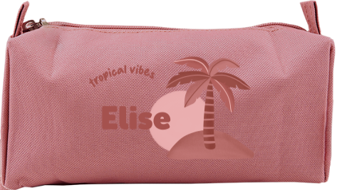 Etui tropical vibes met naam en palmboom