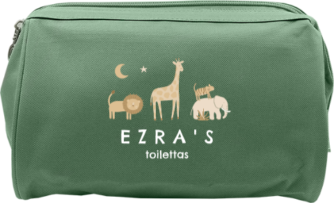 Toilettas met jungledieren en naam