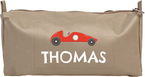 Stoere etui met naam en raceauto