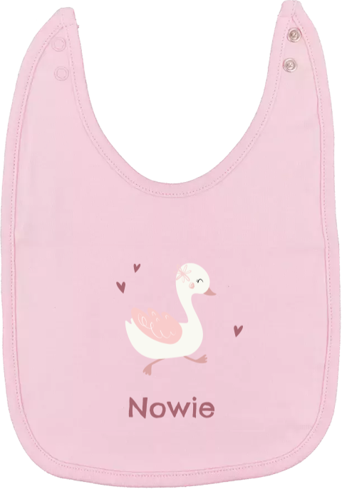 Slabbetje met zwaantje en hartjes