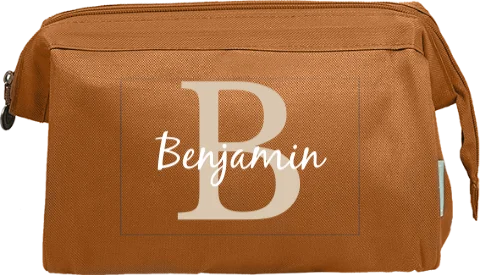 Stoere toilettas met initiaal en naam