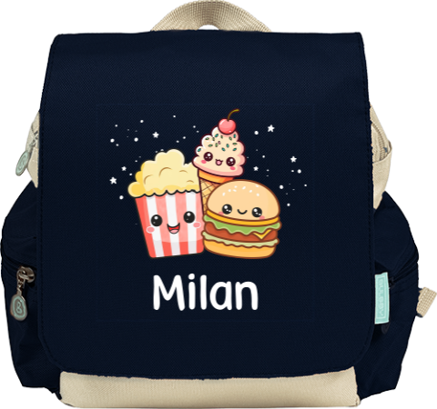 Vrolijke rugzak Adventure met Kawaii illustraties en naam