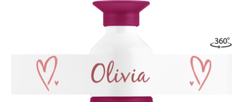 Dopper drinkfles met naam en hartjes
