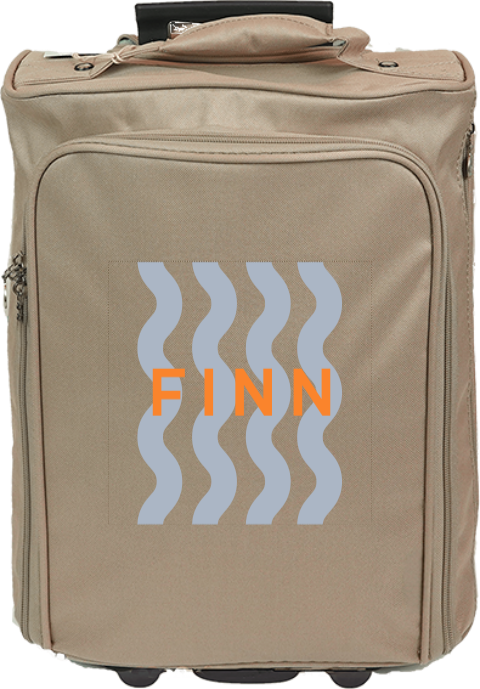 Reistrolley met strepen en naam