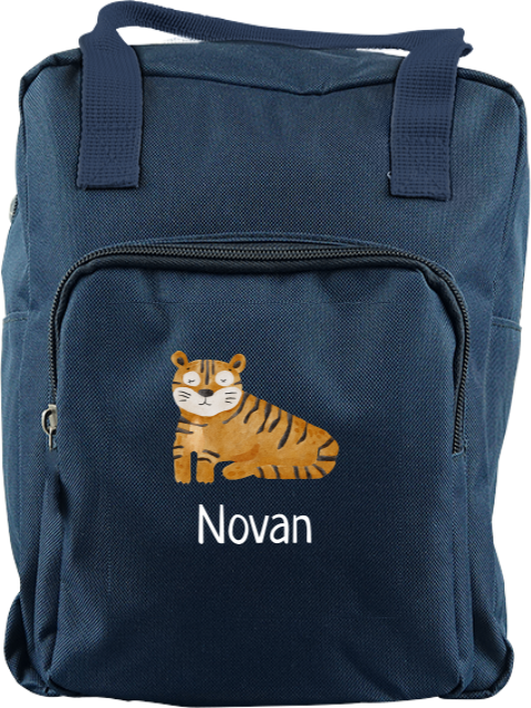 Stoere rugzak classic met tijger en naam