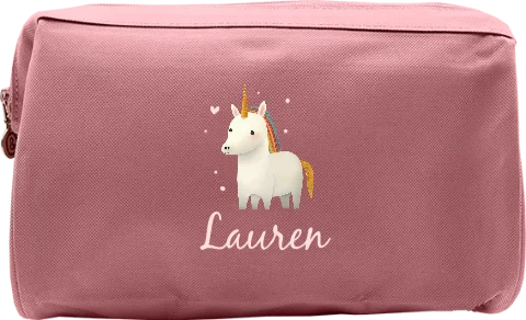 Toilettas met eenhoorn en naam