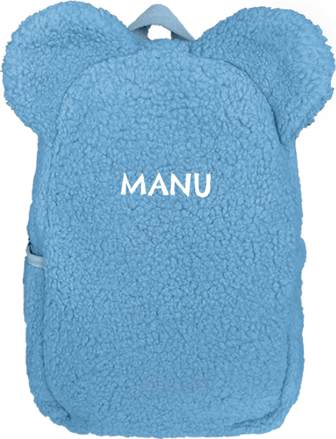 Teddy rugtas met naam en oortjes