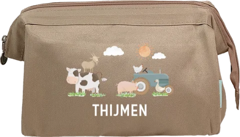 Toilettas met boerderijdieren en naam