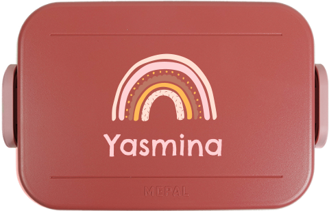 Mepal lunchbox TO GO met regenboog en naam