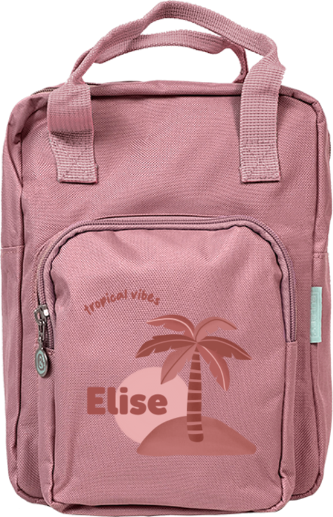 Rugtas Classic met naam en palmboom