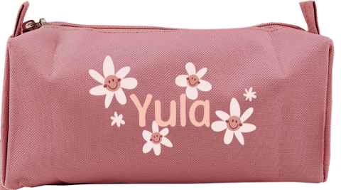 Etui met bloemen en naam