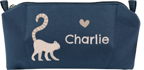 Etui met aap en naam