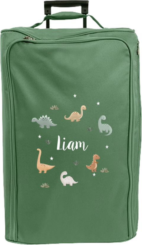 Reistrolley XL met naam en dino's