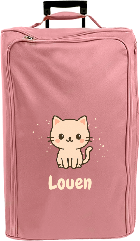 Reistrolley XL met naam en kawaii poes